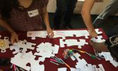 Picture of group puzzle from Oakes Principles of Community Event 